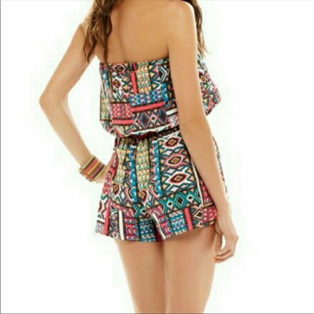 American Rag boho aztec print strapless ro…